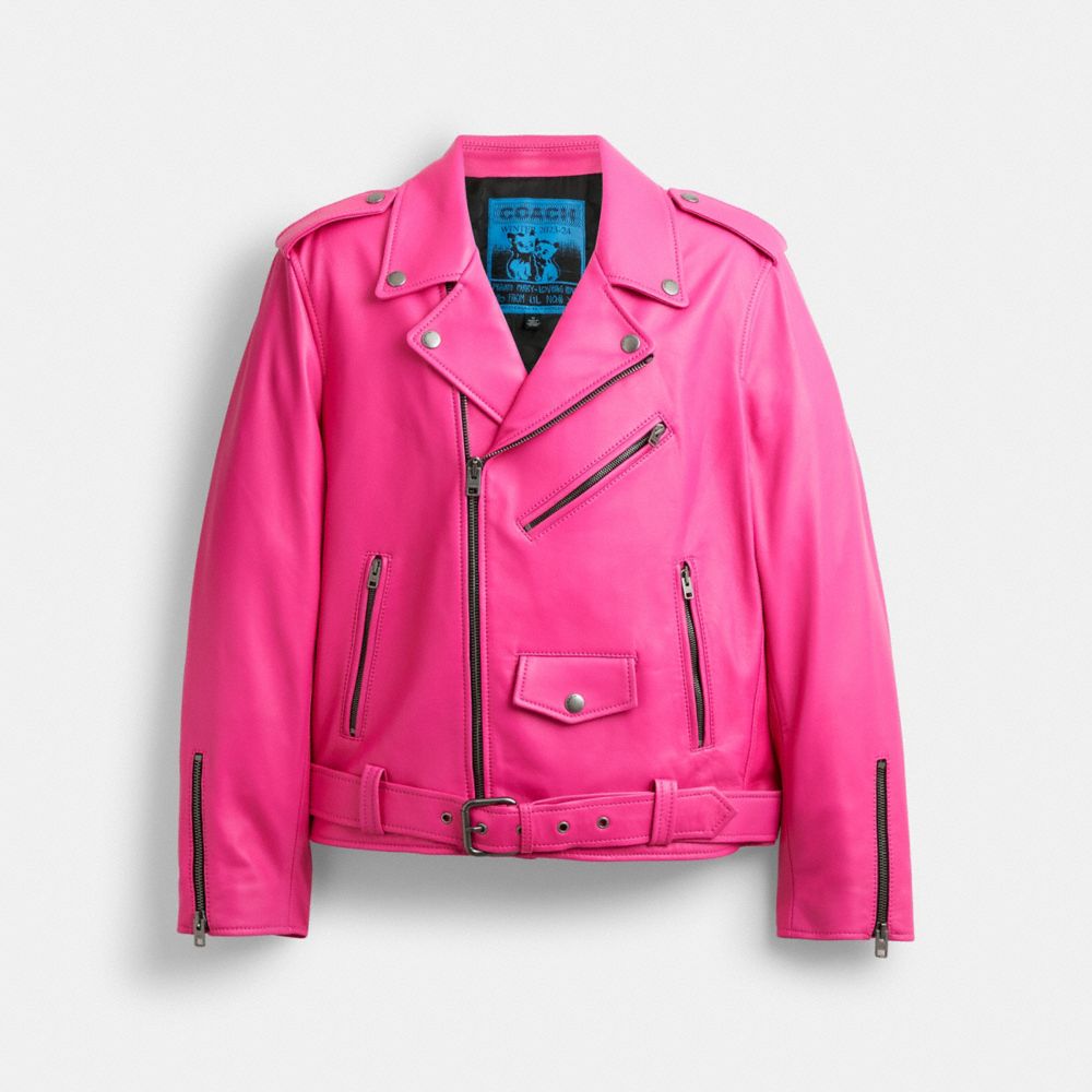 Pink Women COACH® The Lil Nas X Drop Biker Jacket | NZ VRQ441