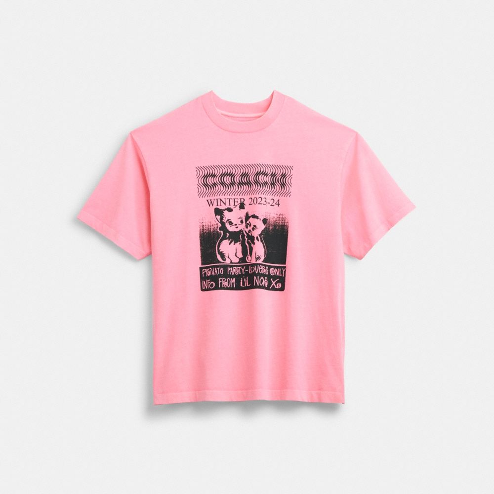 Pink Women COACH® The Lil Nas X Drop Cats T Shirts | NZ ILF508