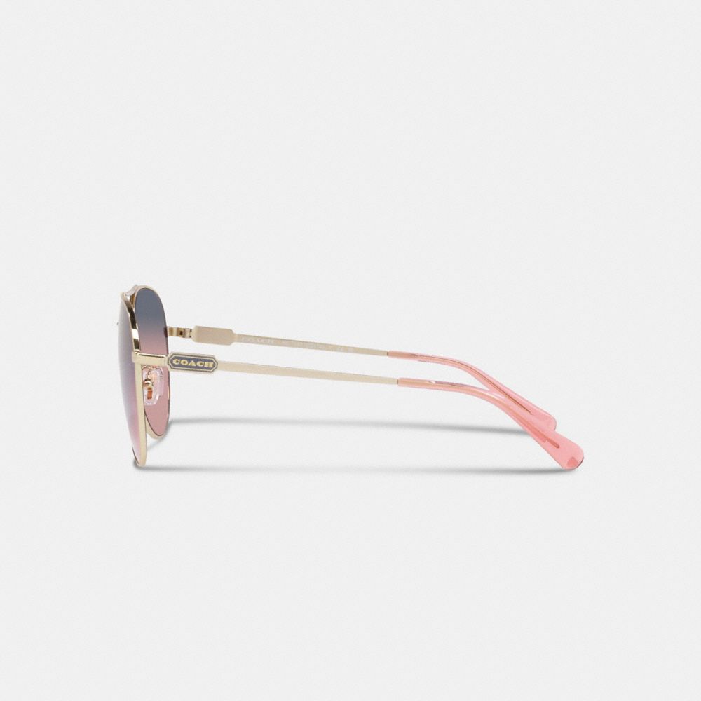 Pink / Purple Women COACH® Badge Metal Pilot Sunglasses | NZ WNF670