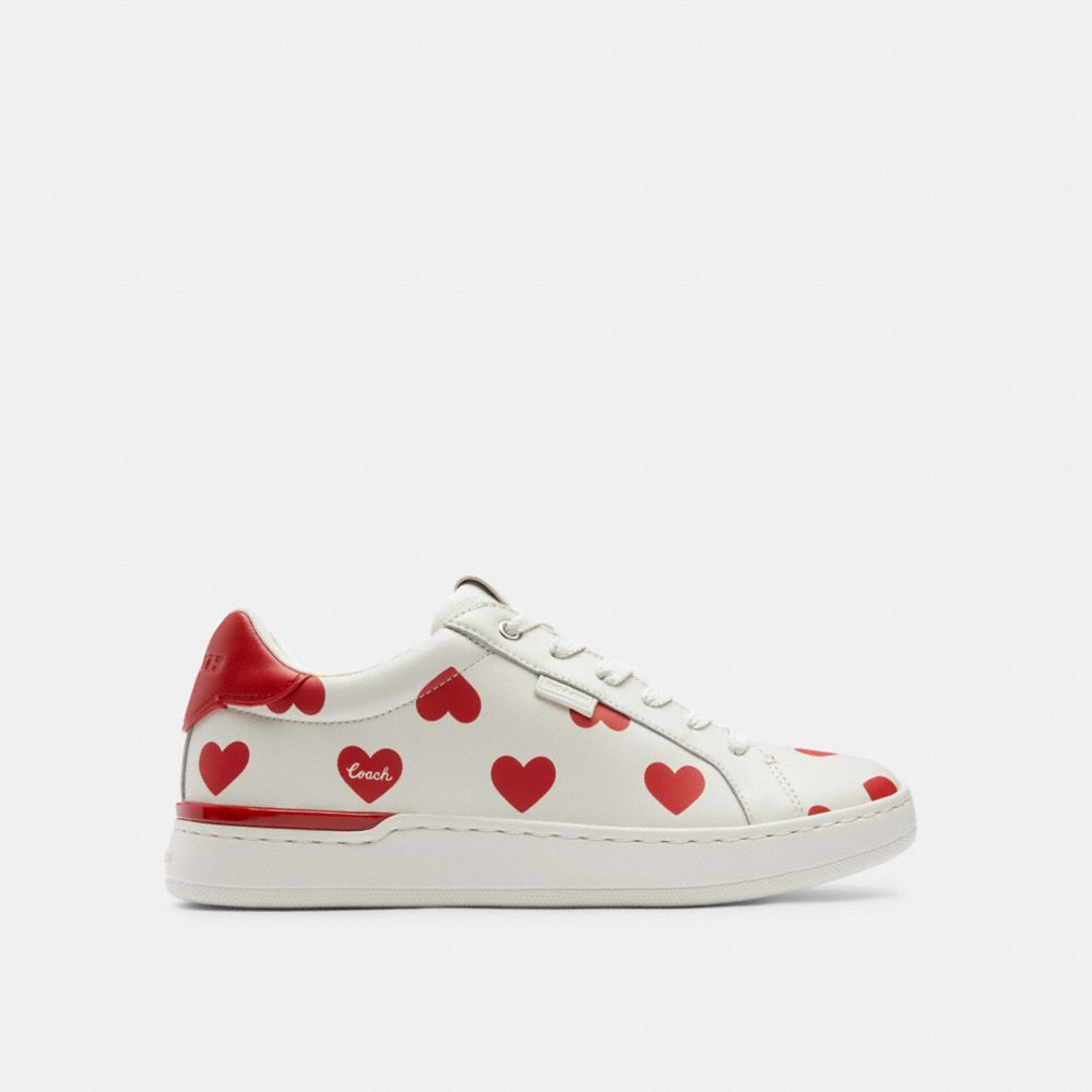 Red Women COACH® Lowline Low Top With Valentine's Print Sneakers | NZ XYX380