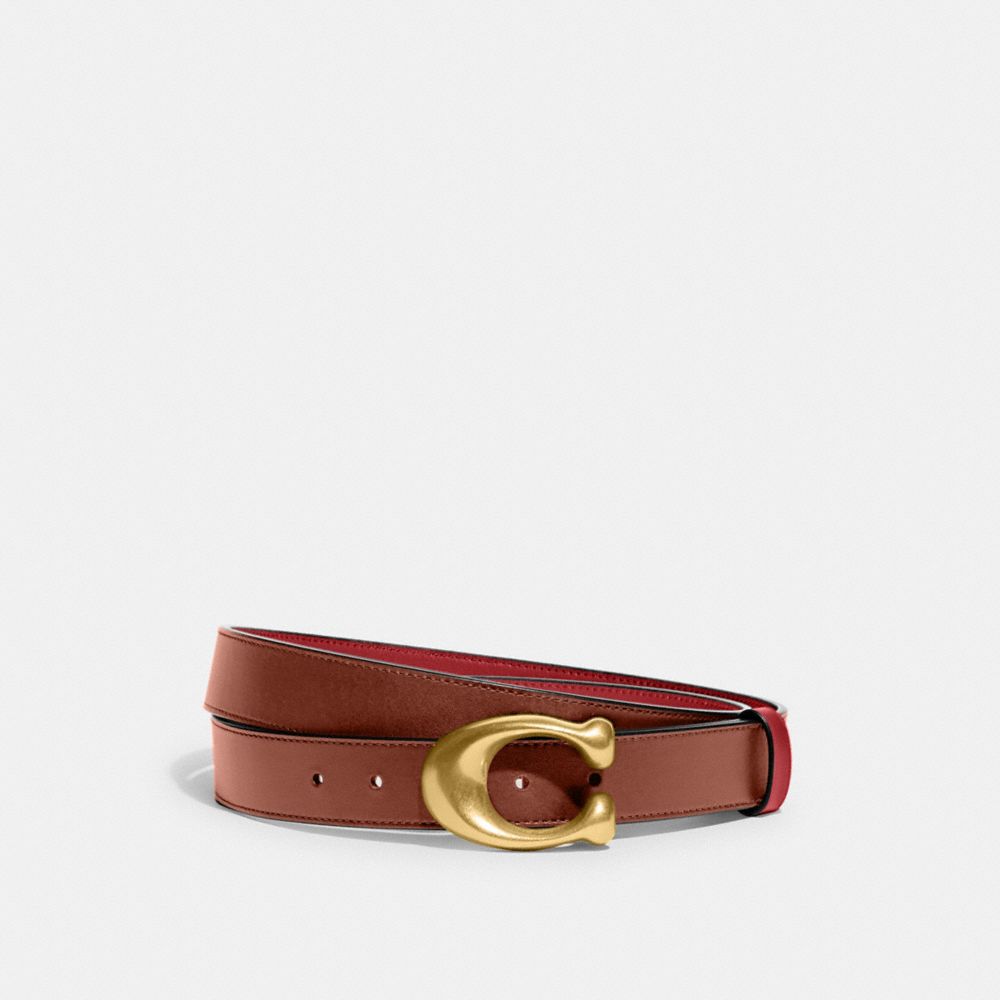 Red Women COACH® Sculpted C Buckle Cut To Size Reversible, 32 Mm Belt | NZ DFE632