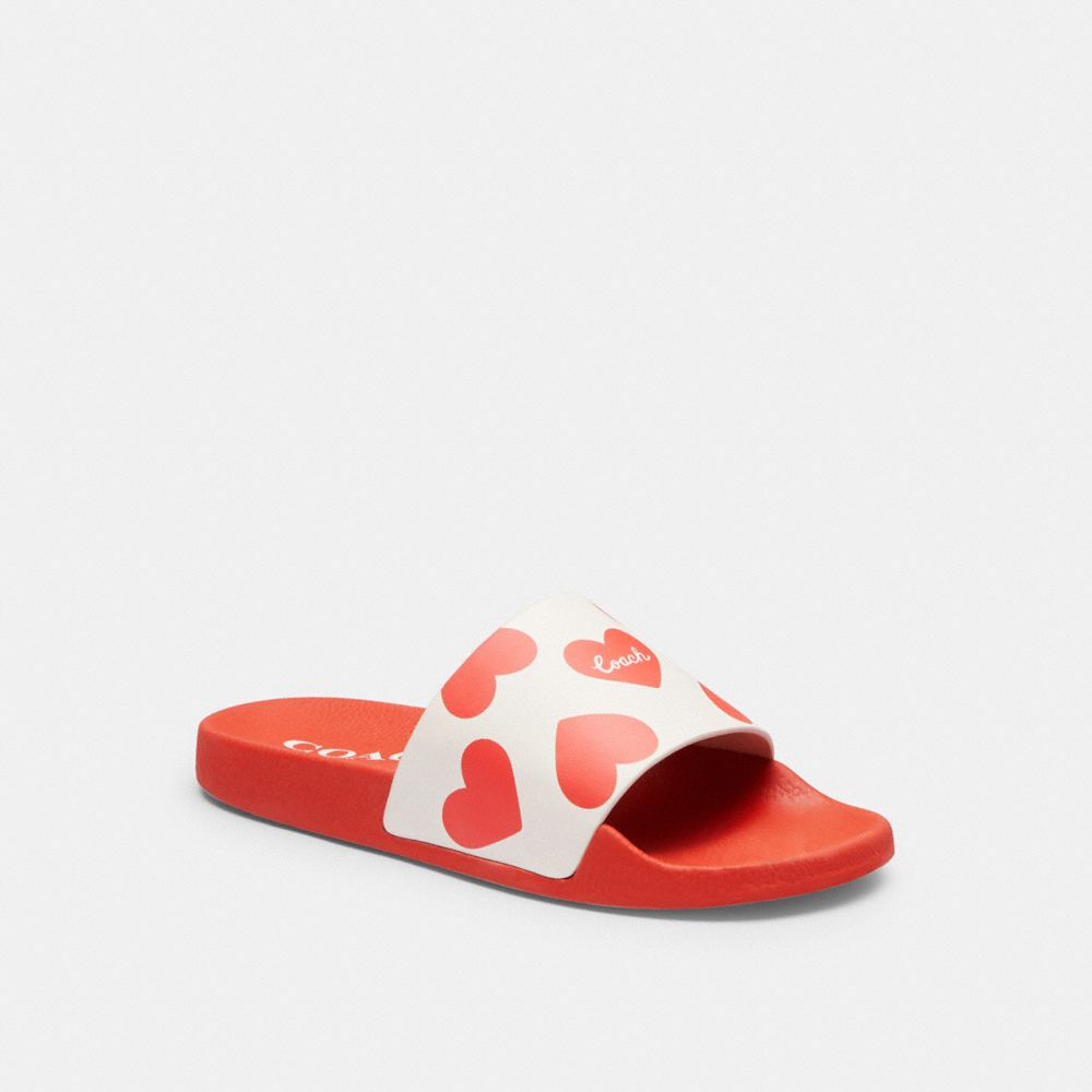 Red Women COACH® Udele Sport Slide With Valentine\'s Print Sandals | NZ RVR363