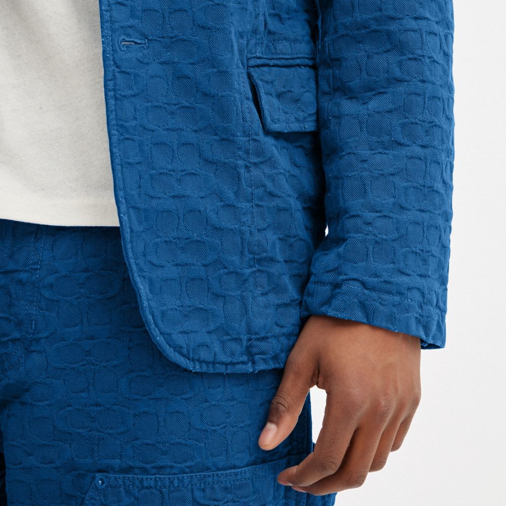 Royal / Blue Men COACH® Denim Blazer Coat | NZ ILQ144