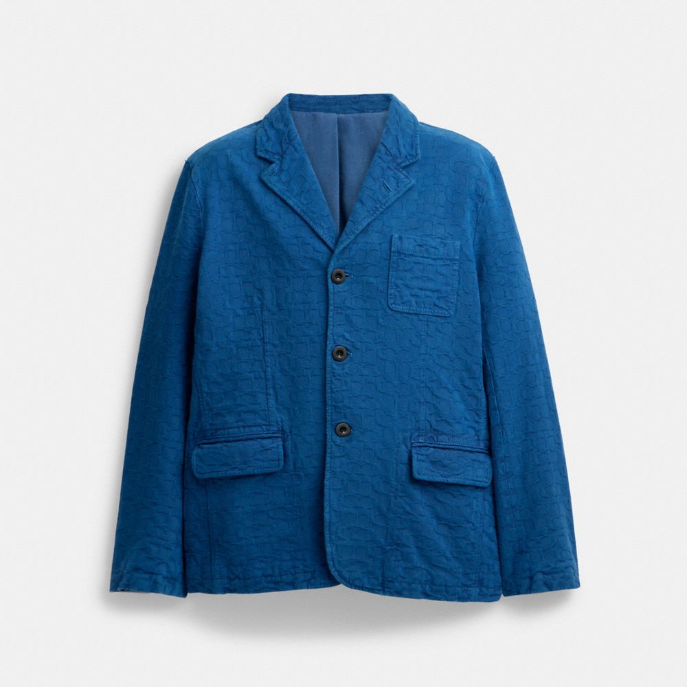 Royal / Blue Men COACH® Denim Blazer Coat | NZ ILQ144