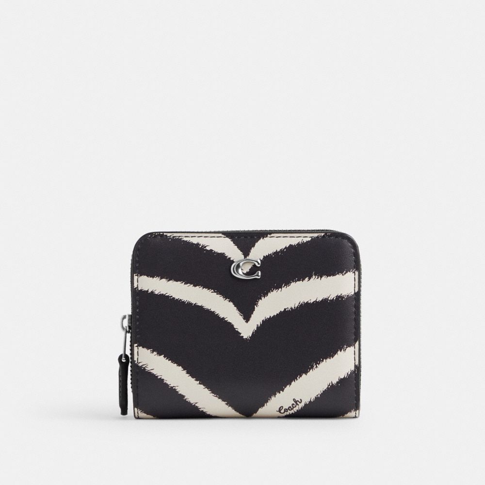 Silver Women COACH® Billfold With Zebra Print Wallet | NZ KOD966