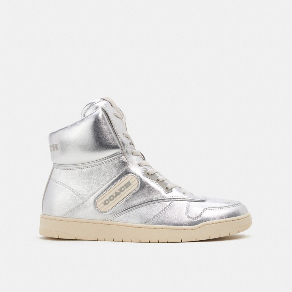 Silver Women COACH® C202 High Top Sneakers | NZ PJP369