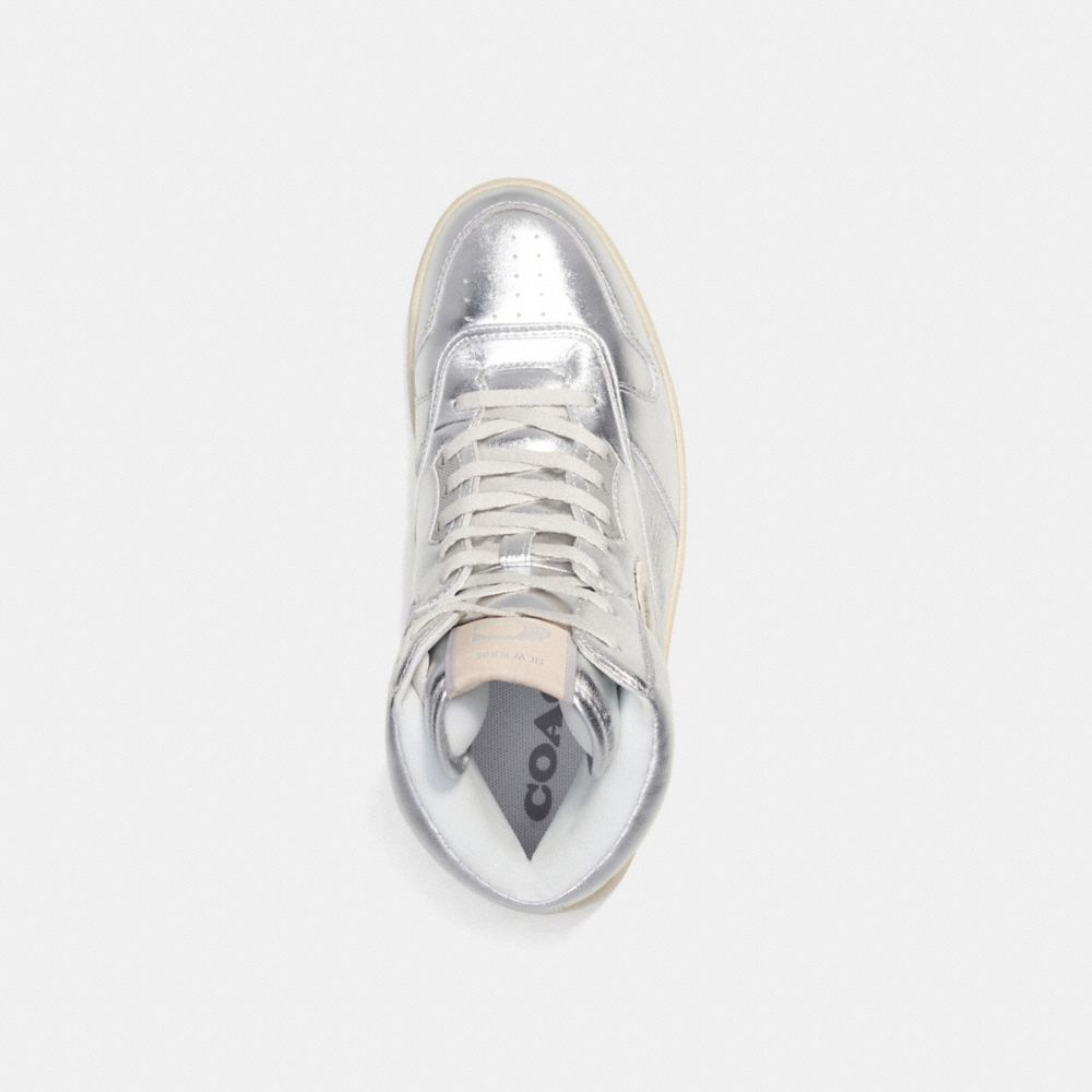 Silver Women COACH® C202 High Top Sneakers | NZ PJP369