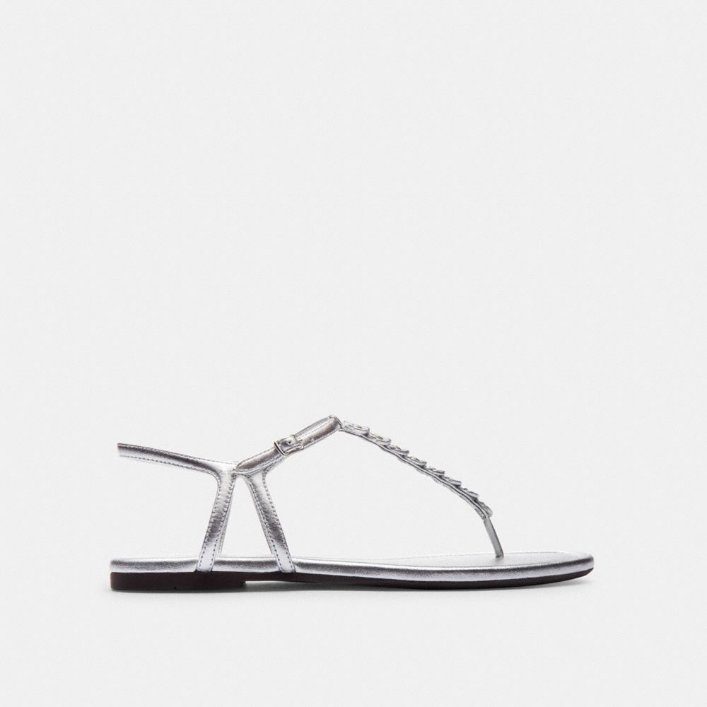 Silver Women COACH® Jacqueline Sandals | NZ OKL351