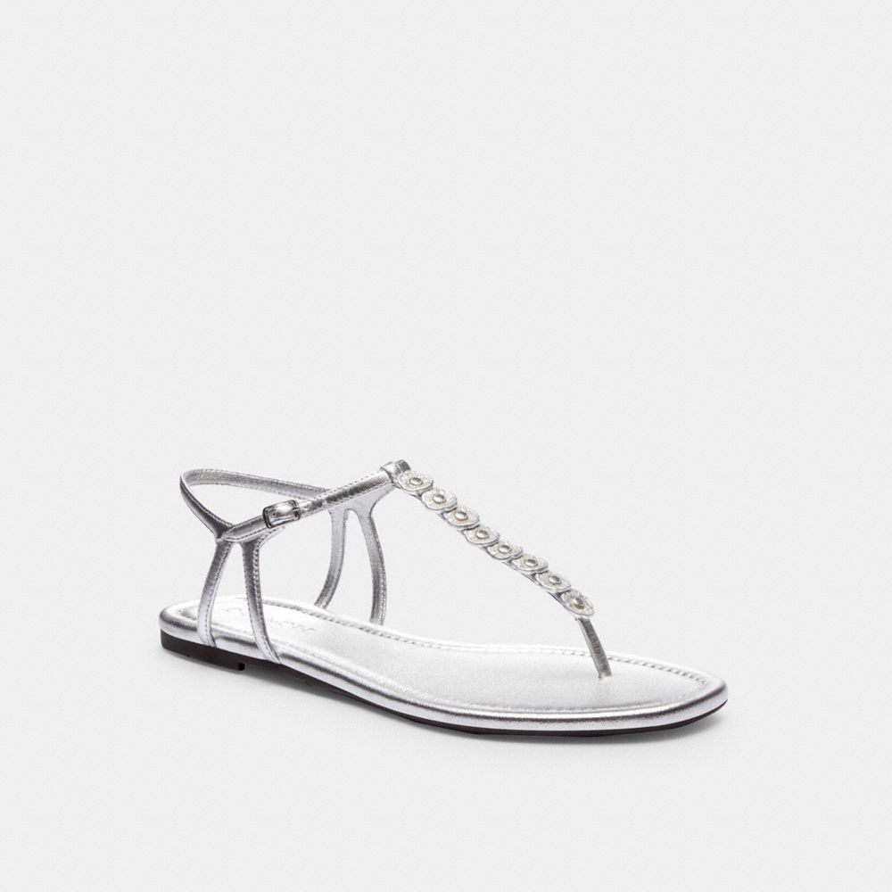 Silver Women COACH® Jacqueline Sandals | NZ OKL351