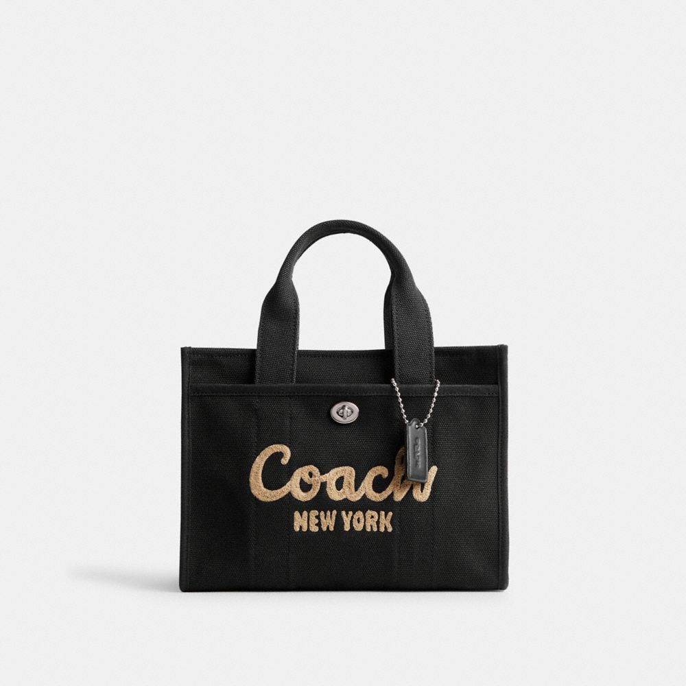 Silver / Black Women COACH® Cargo 26 Tote Bag | NZ FDL918