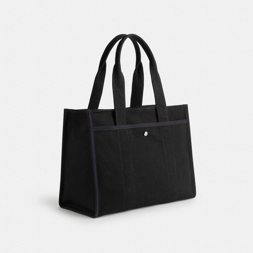 Silver / Black Women COACH® Cargo 42 Tote Bag | NZ DFZ919