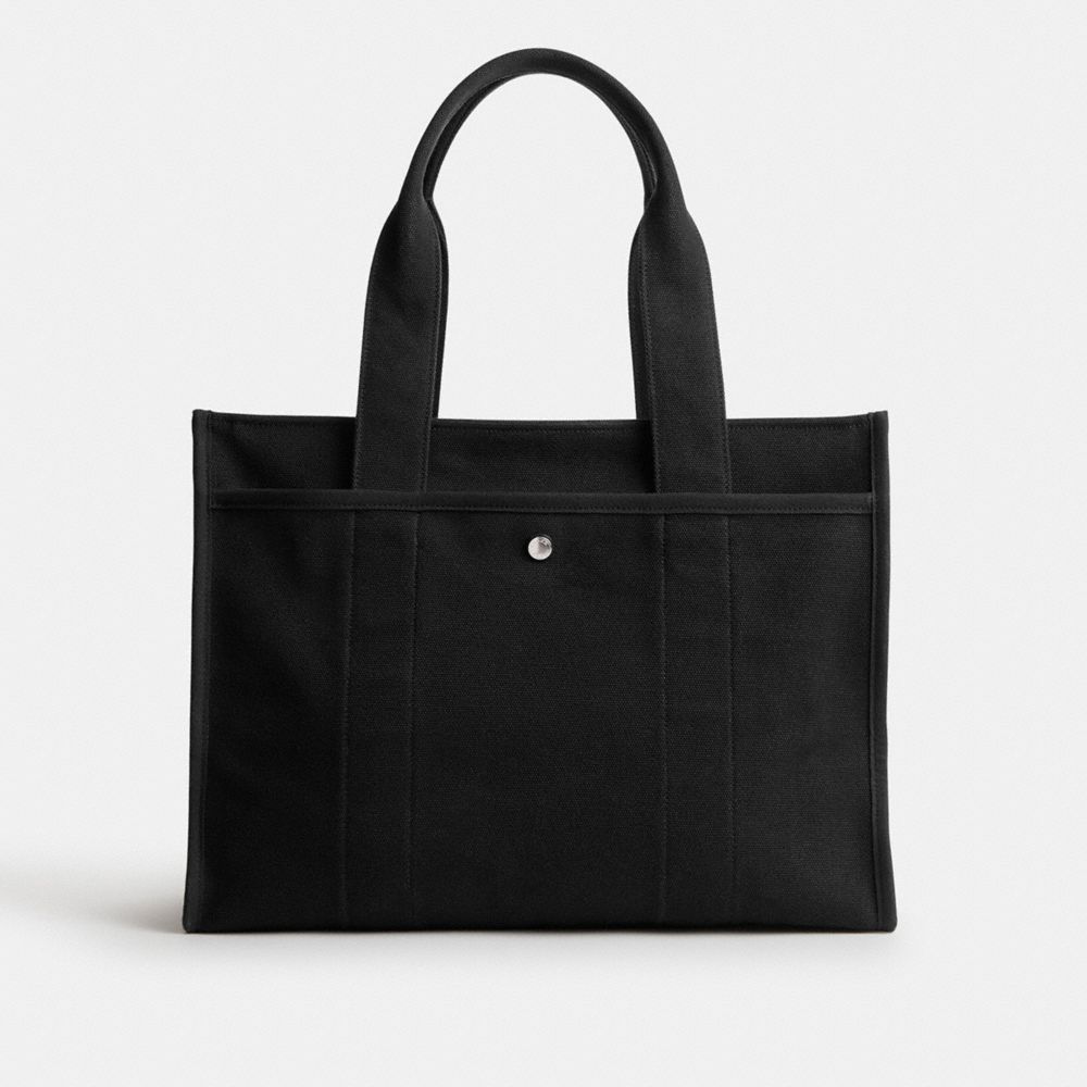 Silver / Black Women COACH® Cargo 42 Tote Bag | NZ DFZ919