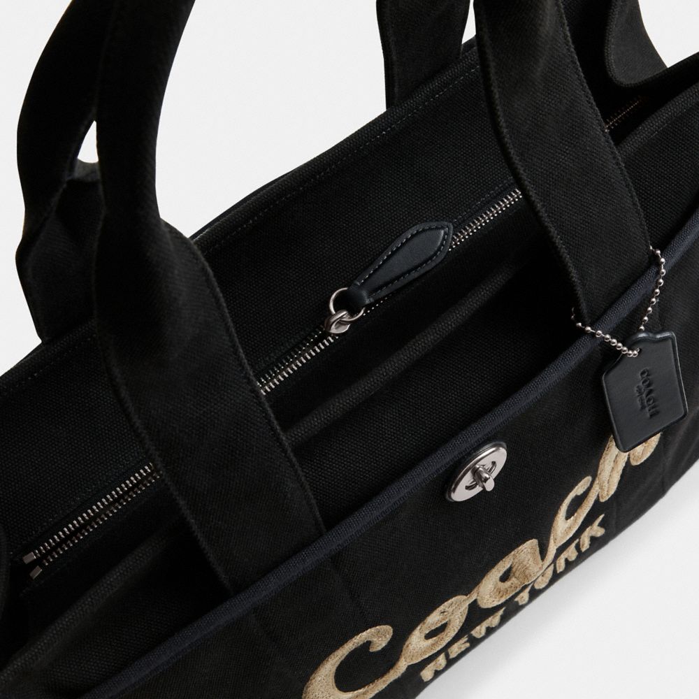 Silver / Black Women COACH® Cargo 42 Tote Bag | NZ DFZ919