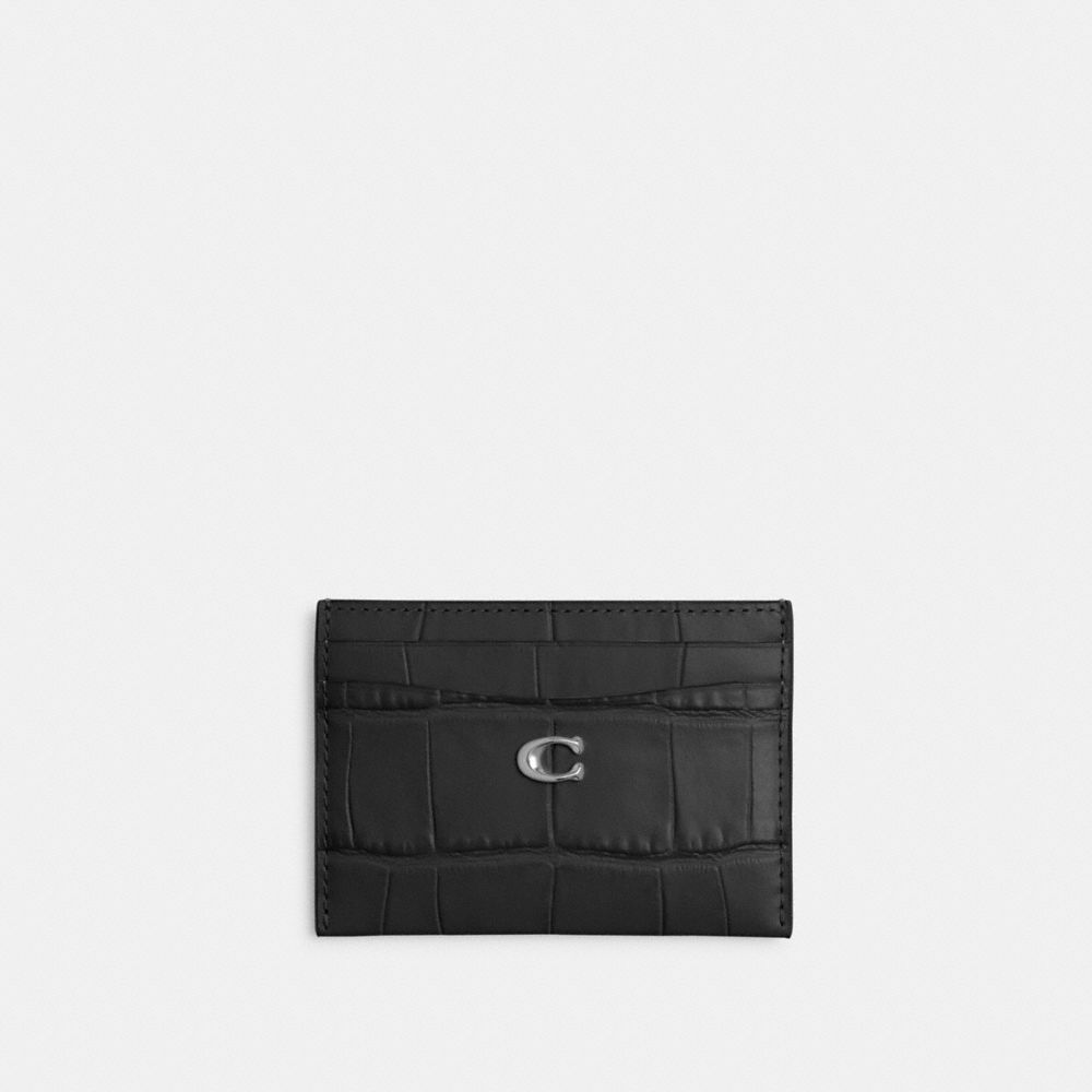 Silver / Black Women COACH® Essential Card Case | NZ BEP747