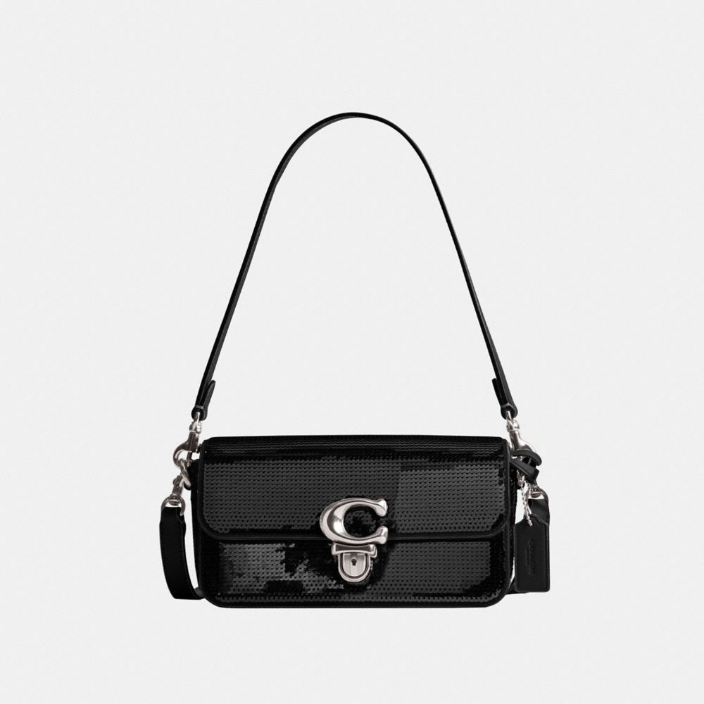 Silver / Black Women COACH® Studiouette With Sequins Crossbody Bag | NZ MQA802