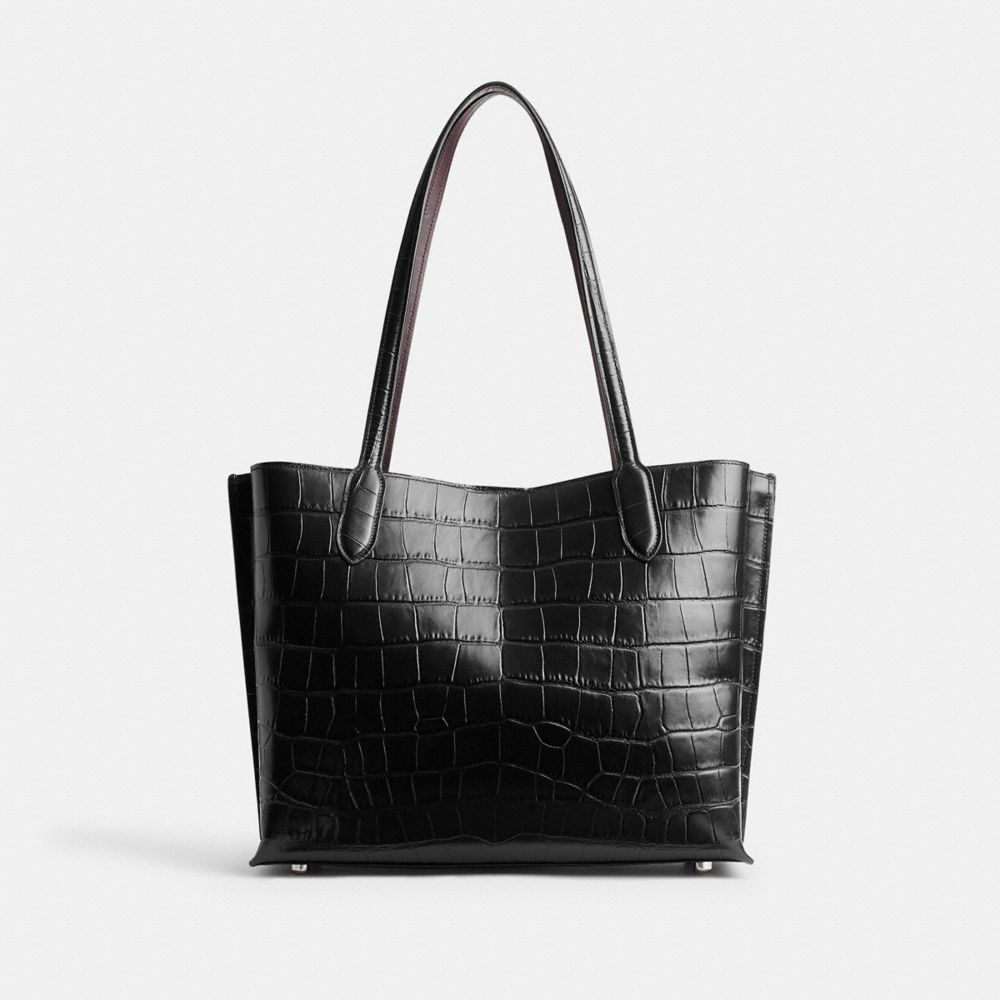 Silver / Black Women COACH® Willow Tote Bag | NZ JPC948