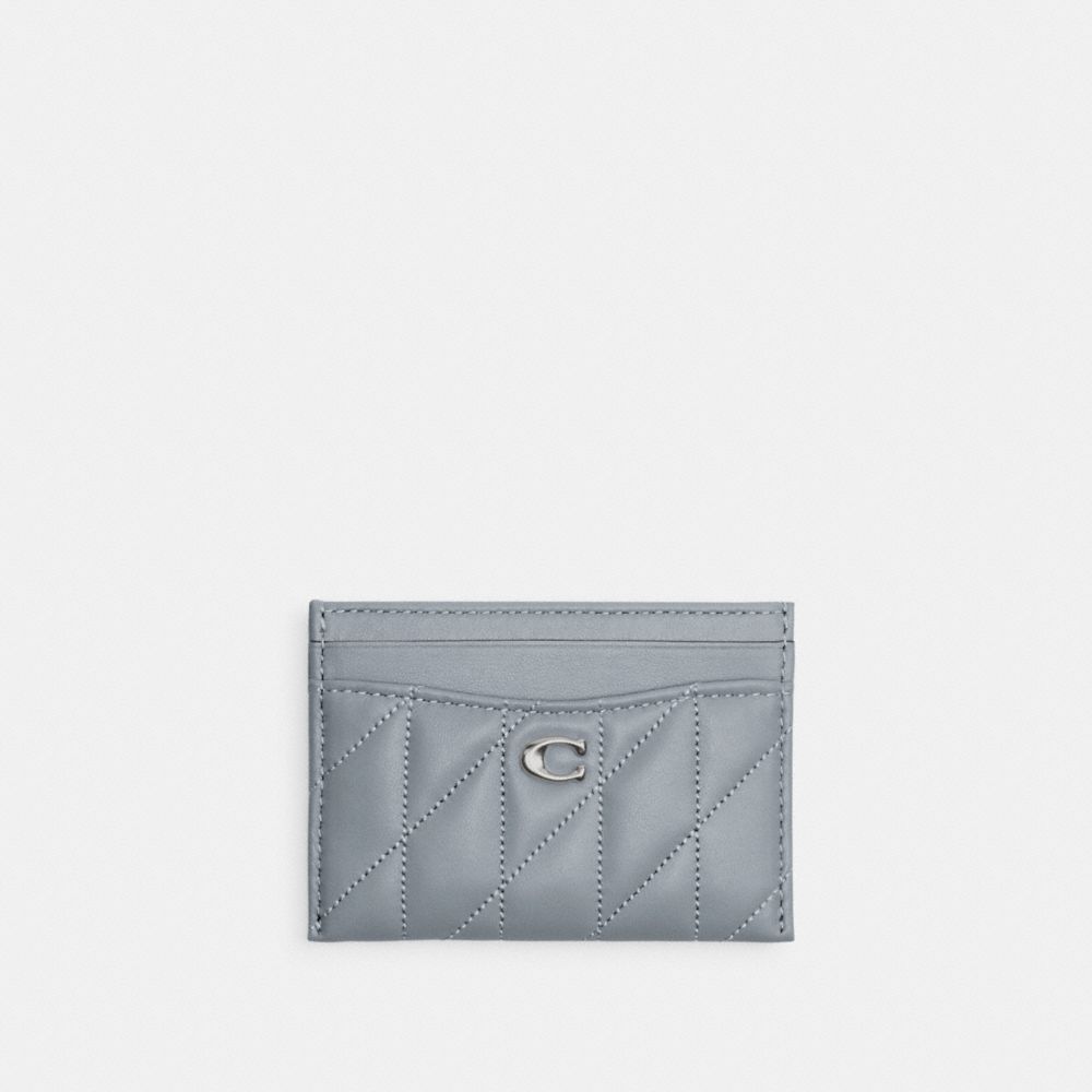 Silver / Grey / Blue Women COACH® Essential With Pillow Quilting Card Case | NZ MQD750