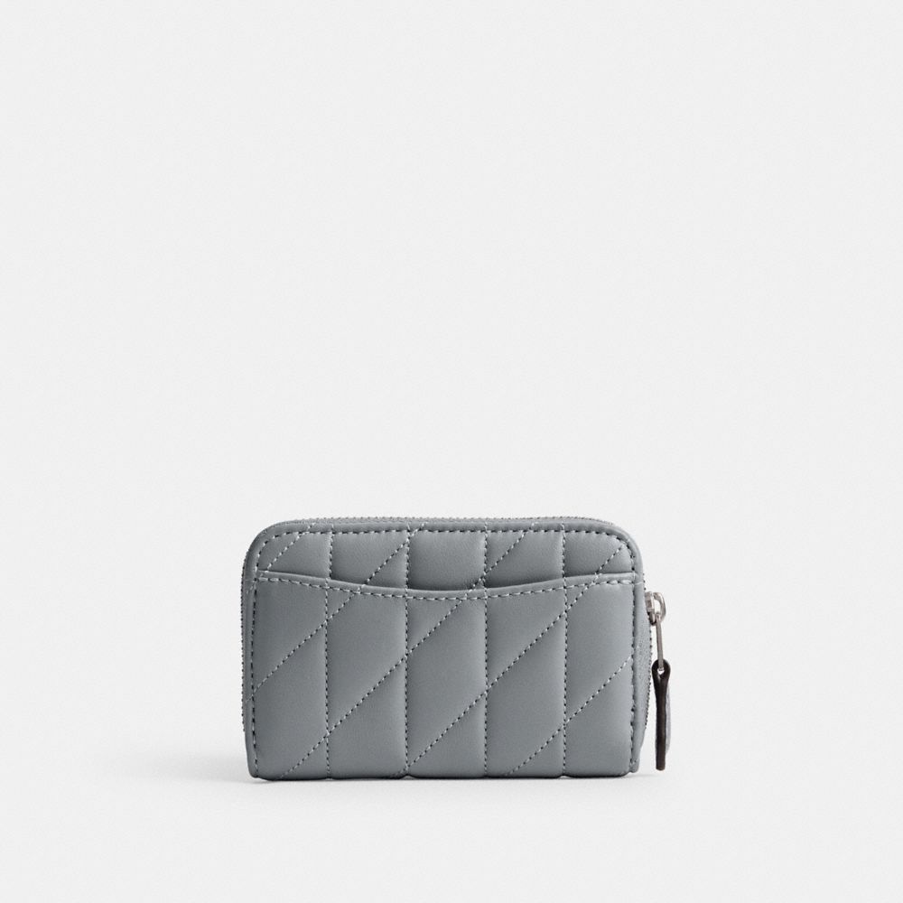 Silver / Grey / Blue Women COACH® Small Zip Around With Pillow Quilting Card Case | NZ CTJ754