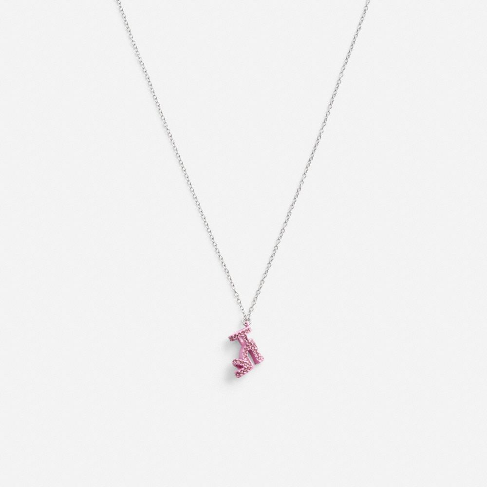 Silver / Pink Women COACH® Stiletto Pendant Necklace | NZ XYB599