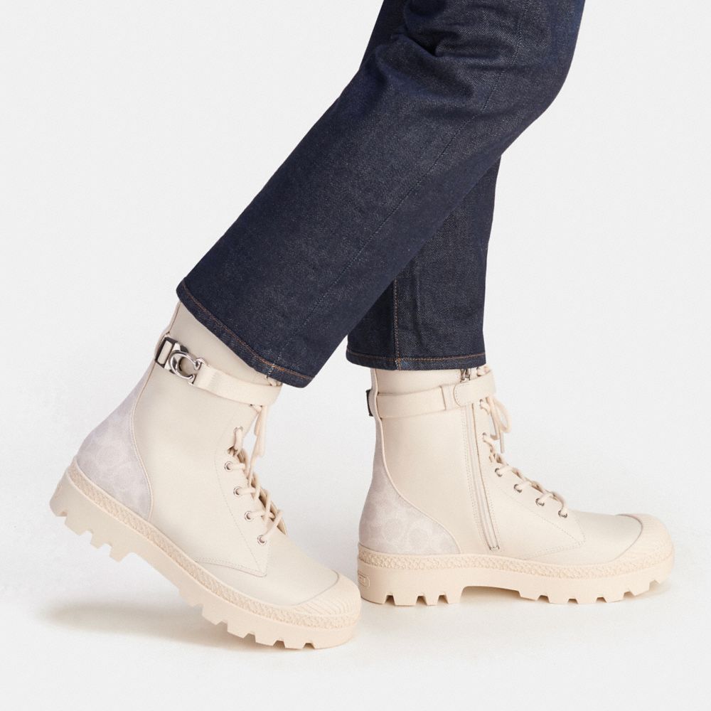 White Men COACH® Tucker With Signature Canvas Boots | NZ OKL108