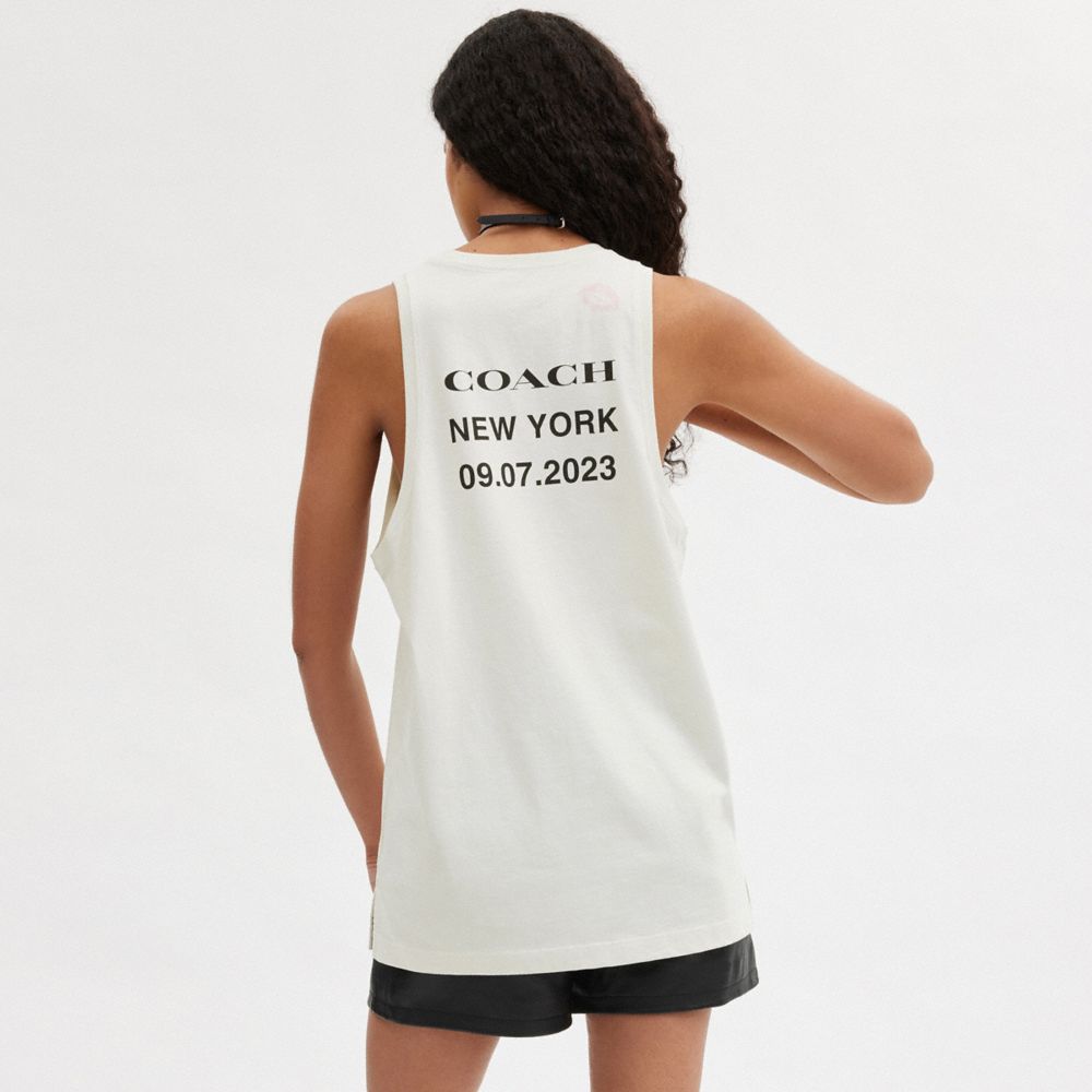 White Women COACH® Buy Now Lip Print Top Tanks | NZ WNZ514