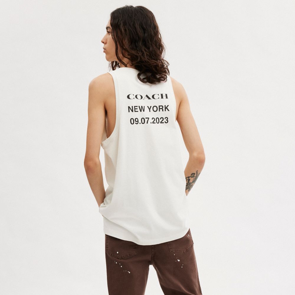 White Women COACH® Buy Now Lip Print Top Tanks | NZ WNZ514