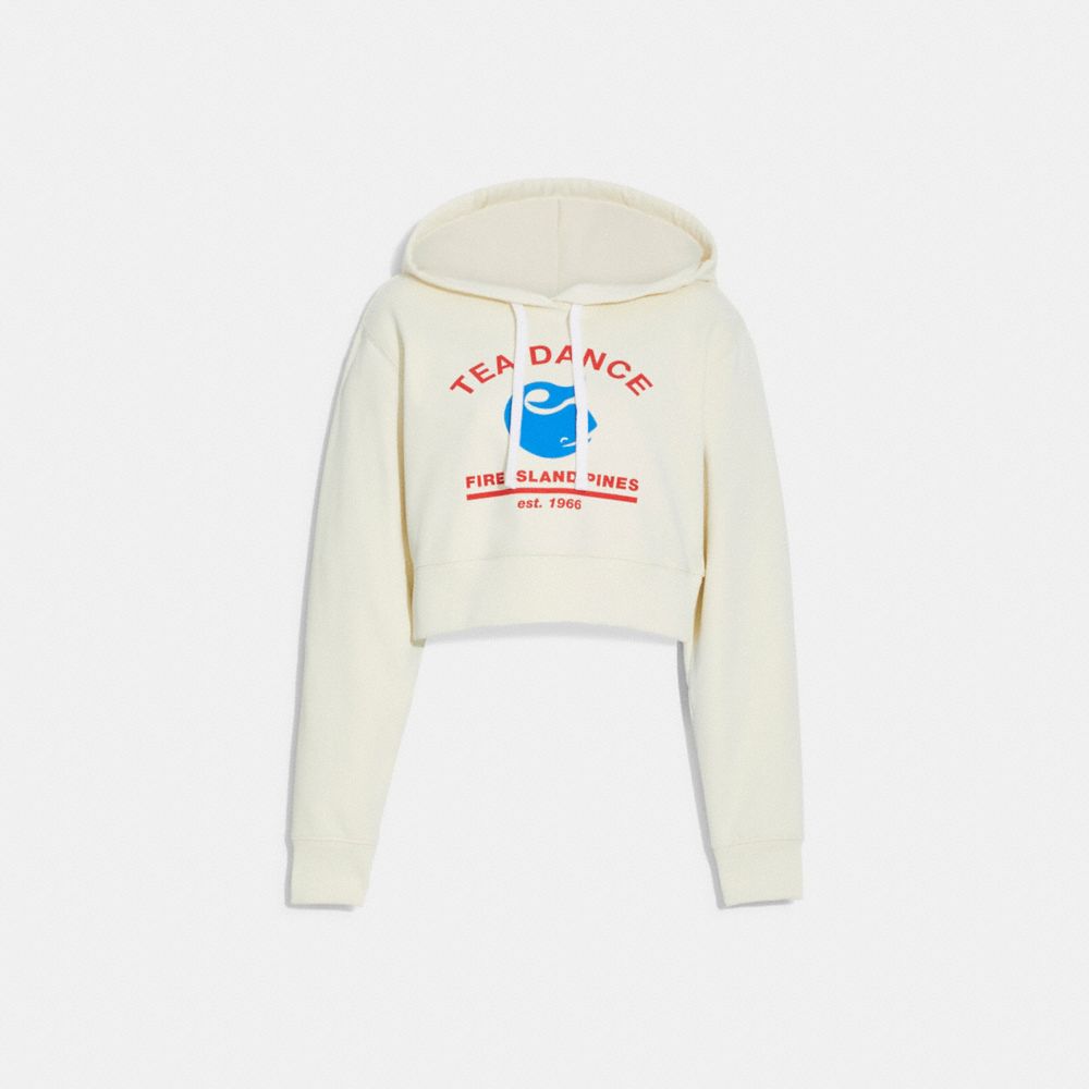 White Women COACH® Cropped With Tea Dance Graphic Hoodie | NZ UZT418