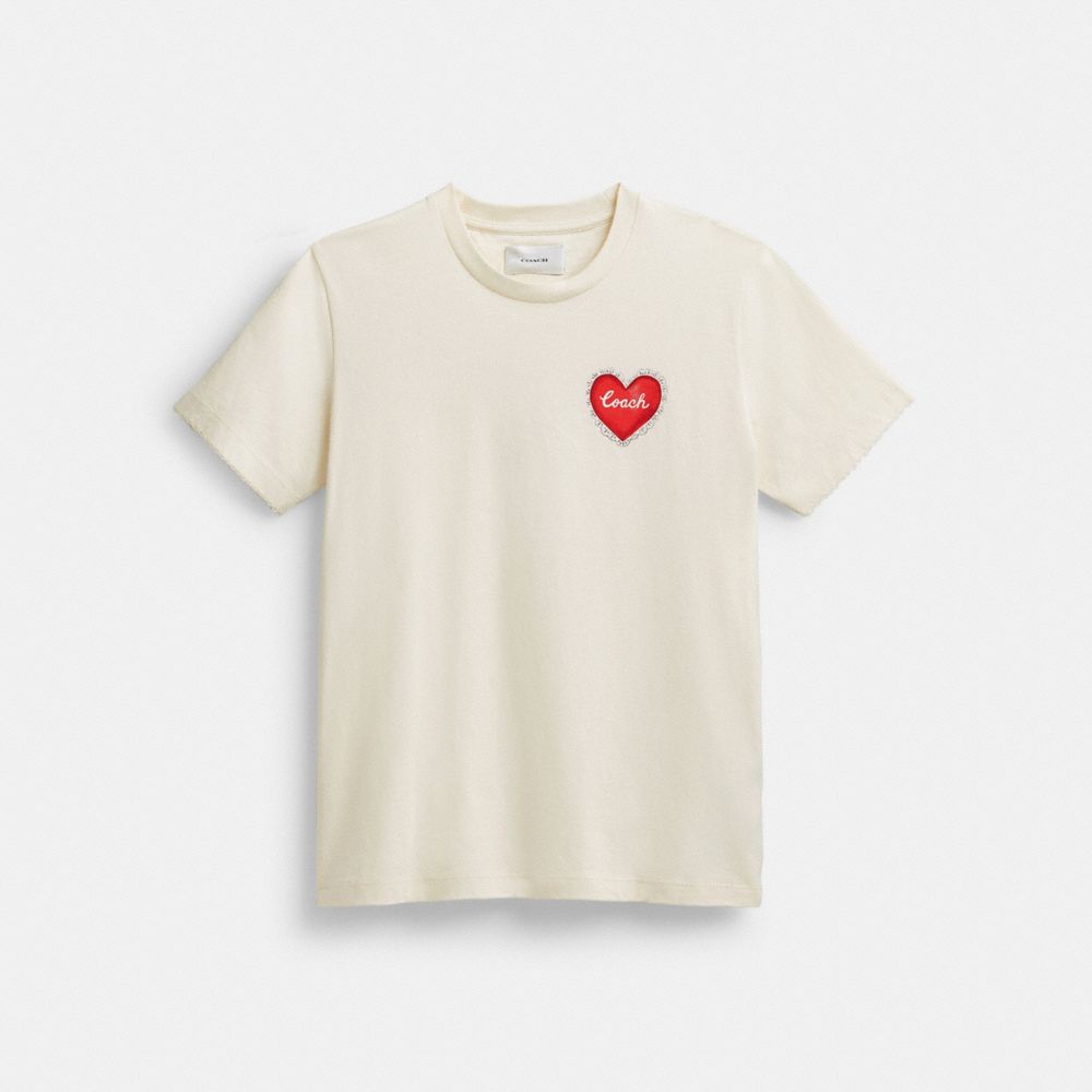 White Women COACH® Heart T Shirts | NZ JNZ 499