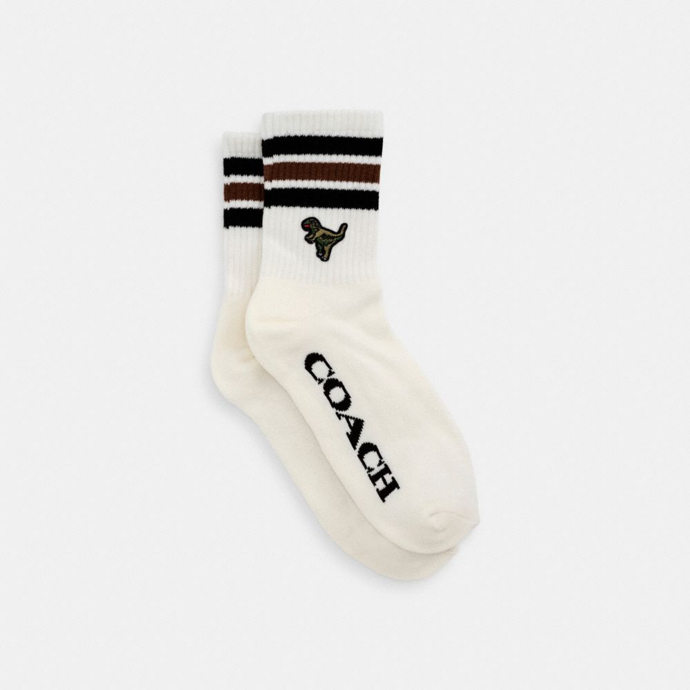 White Women COACH® Sport Quarter Crew Socks | NZ EBD669