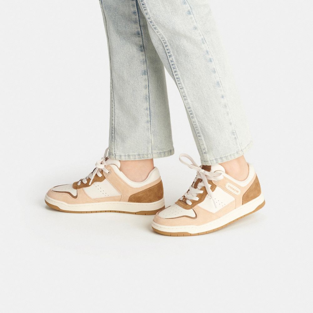 White / Brown Women COACH® C201 Low Top Sneakers | NZ ILI367