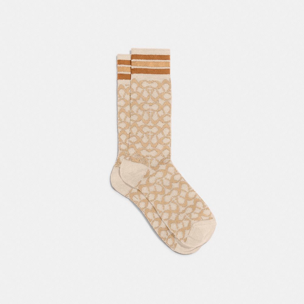 White / Gold Women COACH® Signature Socks | NZ RVS668