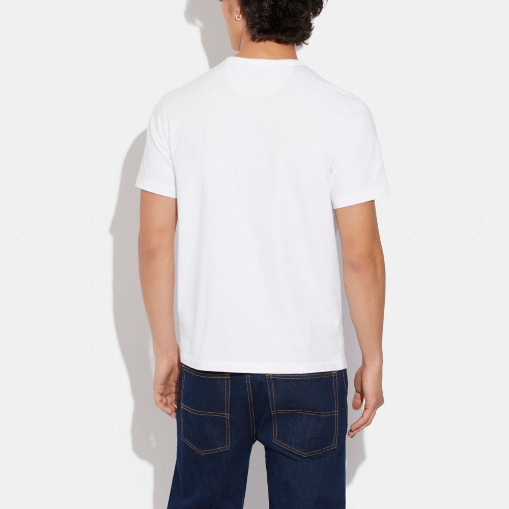 White / Grey Men COACH® Essential Pocket In Organic Cotton T Shirts | NZ NWO179