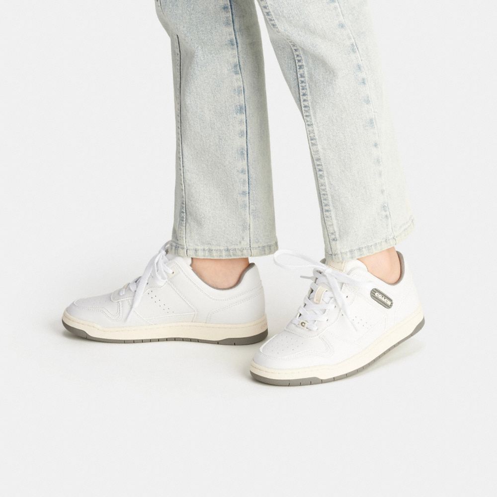 White / Grey Women COACH® C201 Low Top Sneakers | NZ UZU366