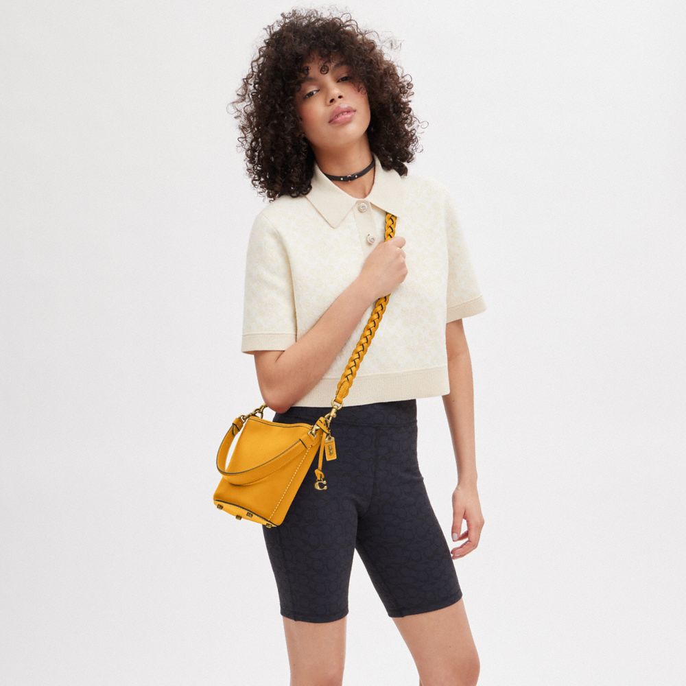 Yellow Women COACH® Dakota 16 With Braid Bucket Bags | NZ GSQ738