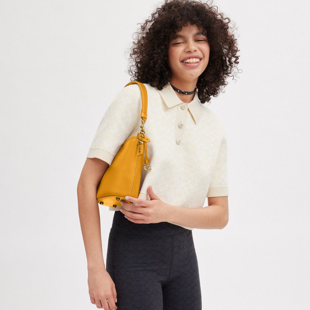 Yellow Women COACH® Dakota 16 With Braid Bucket Bags | NZ GSQ738